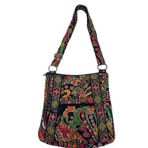 Vera Bradley Hipster Crossbody Bag Venetian Paisley Retired Cotton Quilted